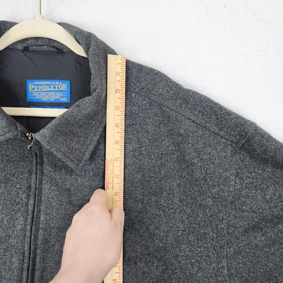 Pendleton Jacket Mens 2XL Gray Wool Thinsulate Vintage USA Bomber Harrington - Picture 10 of 16